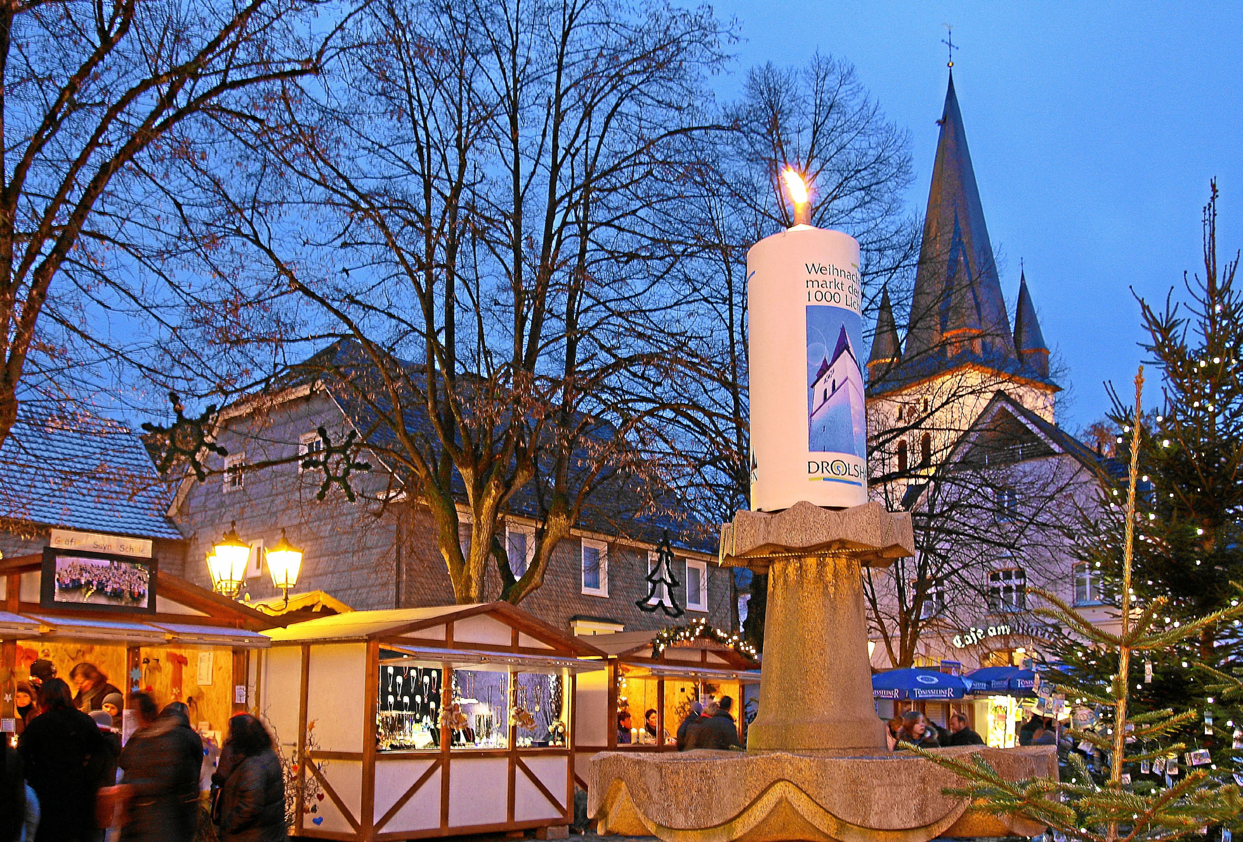 Blick auf den traditionellen Drolshagener Weihnachtsmarkt.